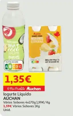 Minipreço logurte Líquido AUCHAN promoção