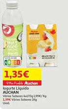 Minipreço logurte Líquido AUCHAN promoção