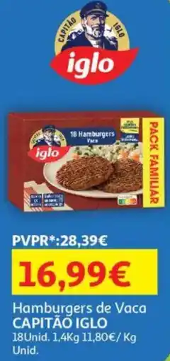 Minipreço Hamburgers de Vaca CAPITÃO IGLO promoção