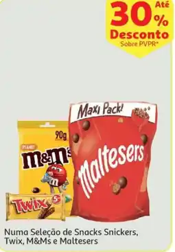 Minipreço Numa Seleção de Snacks Snickers, Twix, M&Ms e Maltesers promoção