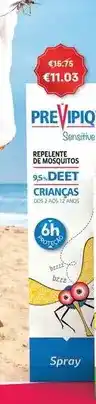 Auchan Previpiq - repelente :sensitive spray 75ml promoção