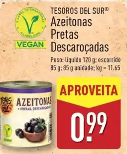 ALDI TESOROS DEL SUR Azeitonas Pretas Descaroçadas promoção