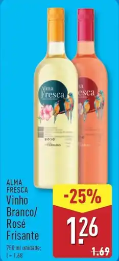 ALDI ALMA FRESCA Vinho Branco/ Rosé Frisante promoção