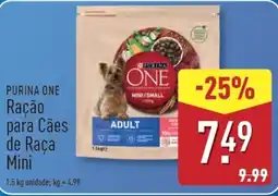 ALDI PURINA ONE Ração para Cães de Raça Mini promoção
