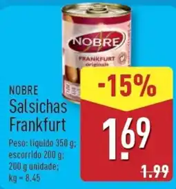 ALDI NOBRE Salsichas Frankfurt promoção