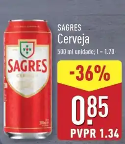 ALDI SAGRES Cerveja promoção