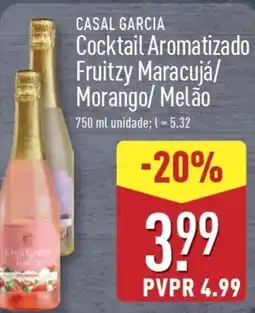 ALDI CASAL GARCIA Cocktail Aromatizado Fruitzy Maracujá/ Morango/ Melão promoção