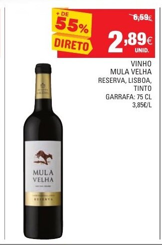 Continente Vinho Mula Velha 75cl promoção