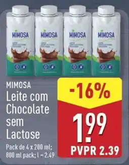 ALDI MIMOSA Leite com Chocolate sem Lactose promoção
