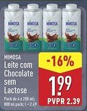 ALDI MIMOSA Leite com Chocolate sem Lactose promoção