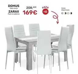 Homy Casa Domus pack mesa + 6 cadeiras zaraii promoção