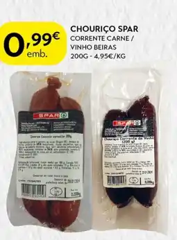 Spar Chouriço Spar promoção