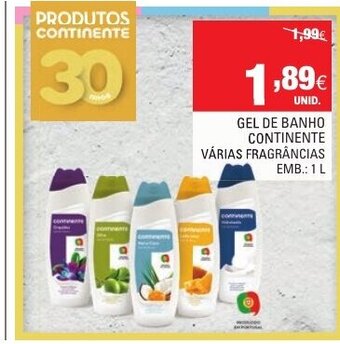 Continente Gel de Banho Continente 1L promoção