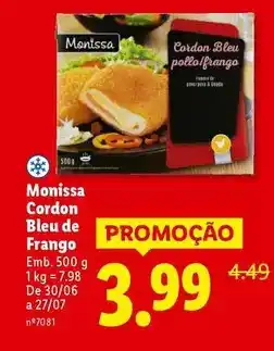 Lidl Monissa - cordon bleu de frango promoção