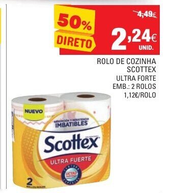 Continente Rolo de Cozinha Scottex 2 Rolos promoção