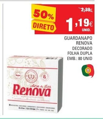 Continente Guardanapo Renova 80 Unid promoção