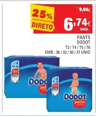 Continente Pant Dodot T3/T4/T5/T6 promoção