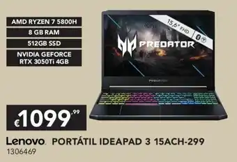 Radio Popular Lenovo Portátil Ideapad 3 15ACH-299 promoção