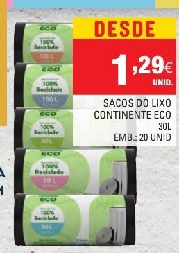 Sacos do Lixo Continente Eco 30L