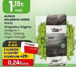 Intermarché Porsi programa origens - alface salanova verde promoção