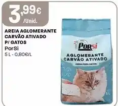 Intermarché Porsi - areia aglomerante carvão ativado p/gatos promoção