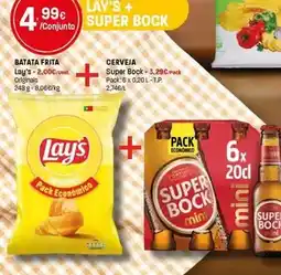 Intermarché Lay's - batata frita + super bock - cerveja promoção