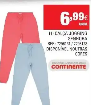 Continente Calça Jogging Senhora Disponível Noutras Core promoção