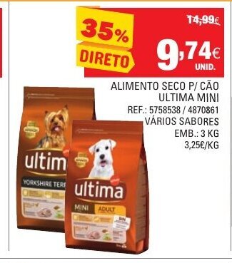 Continente Alimento Seco p/ Cão Ultima Mini 3kg promoção