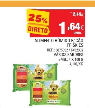 Continente Alimento Húmido P/Cão Friskies 4x100g promoção