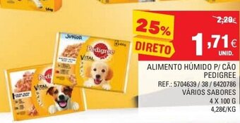 Continente Alimento Húmido P/Cão Pedigree 4x100g promoção