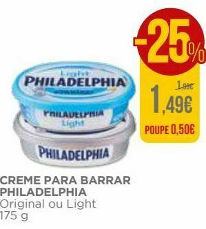 Queijo cremoso philadelphia