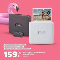 Radio Popular Instax - impressora foto link wide branco/cinza promoção