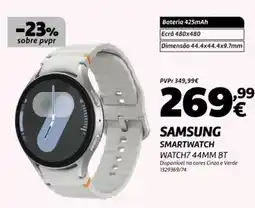 Radio Popular Samsung - smartwatch watch7 44mm bt promoção