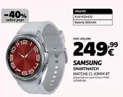 Radio Popular Samsung - smartwatch watch6 cl 43mm bt promoção