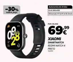 Radio Popular Xiaomi - smartwatch redmi watch 4 preto promoção
