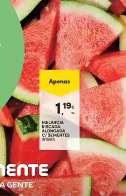 Continente A+ - melancia riscada alongada c/sementes intiera promoção