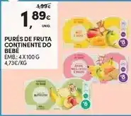 Continente Bébé confort - pures de fruta continente do bebe promoção