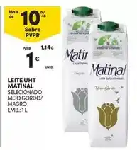 Continente Matinal - leite uht selecionado meio gordo promoção