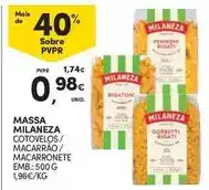 Continente Milaneza - massa cotovelos/ macarrão/ macarronete emb.: 500 g promoção