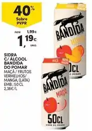 Continente Bandida do pomar - sidra c/ alcool do pomar maçã/ frutos vermelhos/ manga/lat promoção
