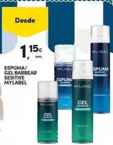 Continente Mylabel - espuma/ gel barbear promoção