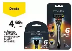 Continente Mylabel - máquina / recarga barbear six-sharp promoção