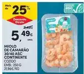 Continente Continente - miolo de camarao 30/40 asc promoção