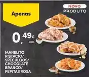 Continente Manelito pistacio/ speculoos/ chocolate branco/ pepitas rosa promoção