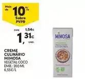 Continente Mimosa - creme culinário promoção
