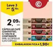 Continente Continente - cápsulas café compativel c/delta q promoção