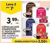 Continente Continente - cápsulas café compatíveis c/ dolce gusto promoção