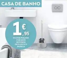 E.Leclerc Escova piaçaba com base redonda em plástico branco promoção