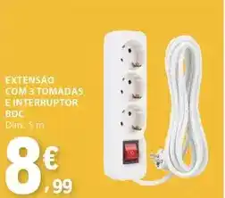 E.Leclerc com - extensão com 3 tomadas e interruptor bdc promoção