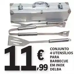 E.Leclerc Delba - conjunto 4 utensílios para barbecue em inox promoção